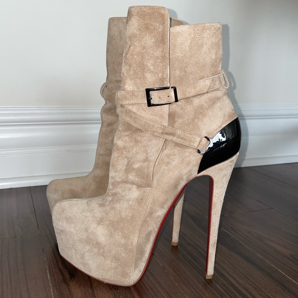 Authentic Christian Louboutin Beige Boots